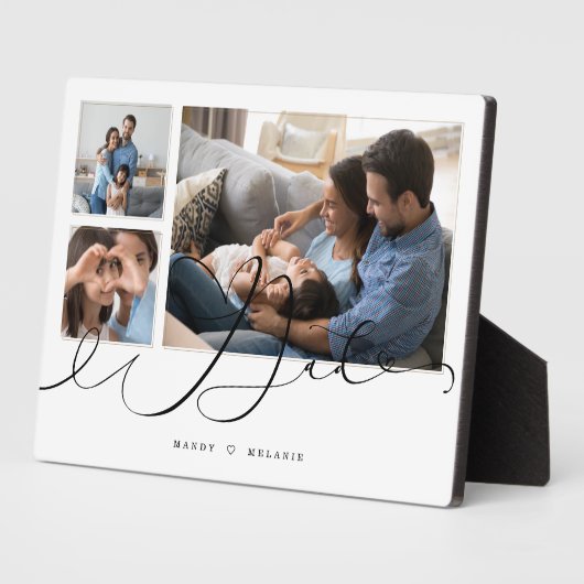贈与パパ |家族の写真3フォトコラージュ フォトプラーク (側面)