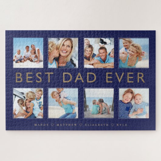 贈与パパ |最高のパパEver Photo Collage ジグソーパズル (横)