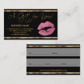 贈与証ピンクかわいらしの口紅 割引カード (正面/裏面)