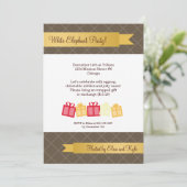 贈答品交換用金ゴールドリボン茶のクリスマスパーティー 招待状 (スタンド正面)