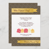 贈答品交換用金ゴールドリボン茶のクリスマスパーティー 招待状 (正面/裏面)