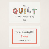 贈答用の囲いで作ったこのキルト (正面&裏面)