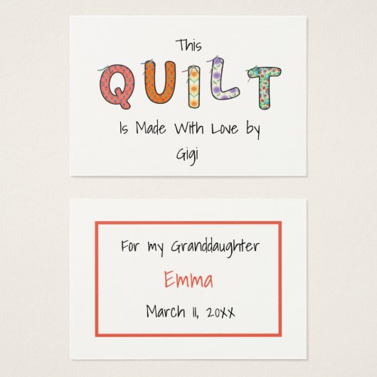 贈答用の囲いで作ったこのキルト (正面&裏面)