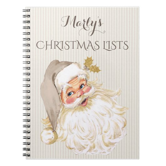 贈答用図書をするヴィンテージビクトリアンなサンタクロース ノートブック (正面)