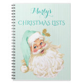 贈答用図書をするヴィンテージビクトリアンなサンタクロース ノートブック (正面)