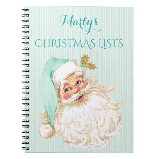 贈答用図書をするヴィンテージビクトリアンなサンタクロース ノートブック (正面)