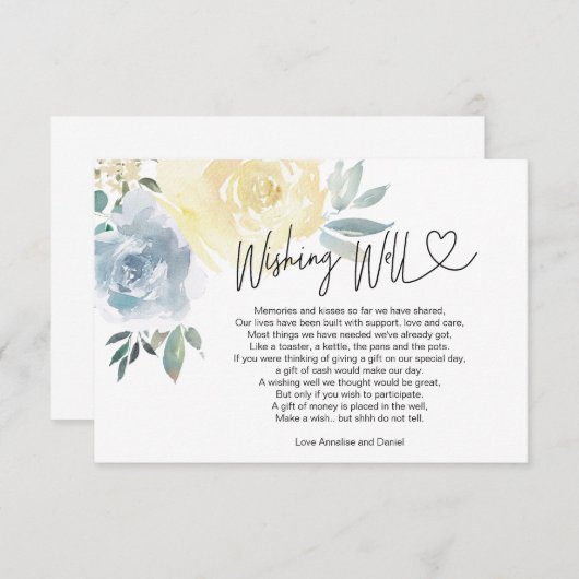 贈結婚り物に関する祈りの好意フローラ エンクロージャーカード (正面/裏面)