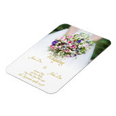 贈結婚り物-カラフルの花結婚束 マグネット (左側)