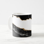 贋メノウ ブラック 大理石調 高級感あふれるゴールド コーヒーマグカップ (正面左)