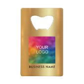 贋金メッキのビジネス ロゴ QR コード URL クレジットカード栓抜き (正面)