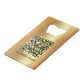 贋金メッキのビジネス ロゴ QR コード URL クレジットカード栓抜き (裏面アングル)