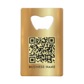贋金メッキのビジネス ロゴ QR コード URL クレジットカード栓抜き (裏面)