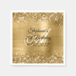 贋金箔とラメの21歳の誕生日 スタンダードカクテルナプキン