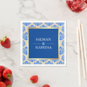 贋金箔ブルーダマスク結婚式 スタンダードカクテルナプキン (インサイチュ)