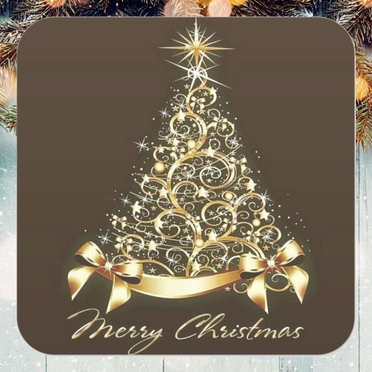 贋金Christmasツリー スクエアシール