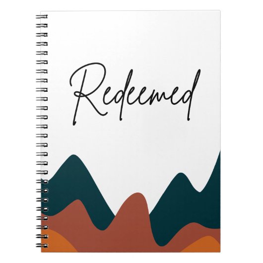 贖われた燃えたオレンジの山のキリスト教の信仰 ノートブック (正面)