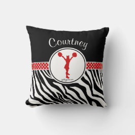 赤あなたの一流のシマウマのプリントのチアリーダー/Pom クッション