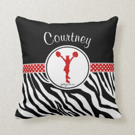赤あなたの一流のシマウマのプリントのチアリーダー/Pom クッション