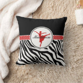 赤あなたの一流のシマウマのプリントのバレエダンサー クッション (ブランケット)