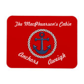 赤いいかり重いステートルームドアマーカー マグネット (横)