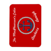 赤いいかり重いステートルームドアマーカー マグネット (縦)