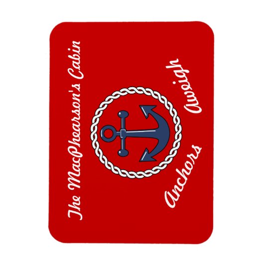 赤いいかり重いステートルームドアマーカー マグネット (縦)