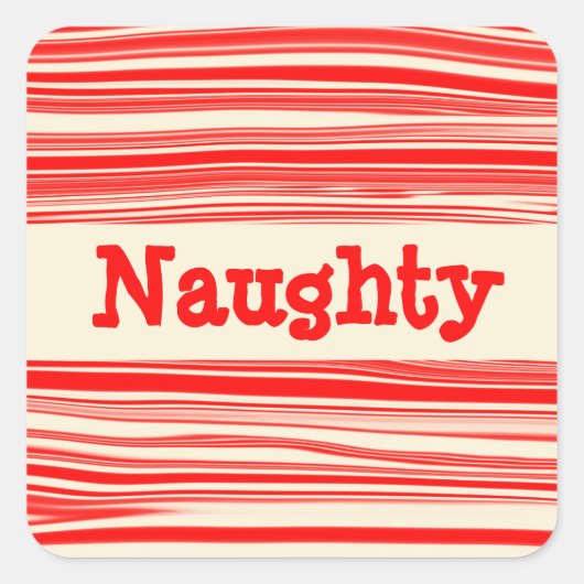 赤いいけなペパーミントキャンディの霜降りクリスマス スクエアシール (正面)