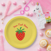 赤いいちごのプリントが付いているカスタムの紙のパーティーのプレート ペーパープレート (パーティー)