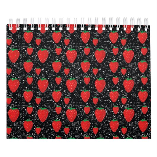 赤いいちごの果物好きのスイートベリーエレガントズ カレンダー (カバー)