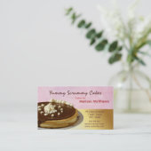 赤いおいしいケーキおよび黄色い名刺 名刺 (スタンド正面)