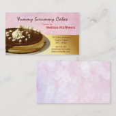 赤いおいしいケーキおよび黄色い名刺 名刺 (正面/裏面)