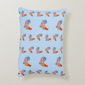 赤いおもしろいオンドリCockerel青と白の斑点Fl アクセントクッション (裏面(縦))