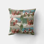 赤いおもしろいクリスマス小人、葵、キイチゴ クッション (裏面)