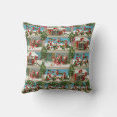 赤いおもしろいクリスマス小人、葵、キイチゴ クッション (裏面)