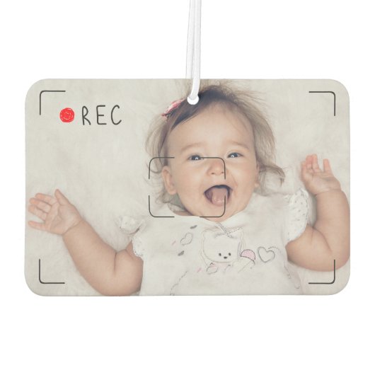 赤いおもしろいドットの写カスタム真 カーエアーフレッシュナー (裏面)