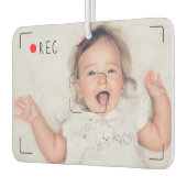 赤いおもしろいドットの写カスタム真 カーエアーフレッシュナー (左)