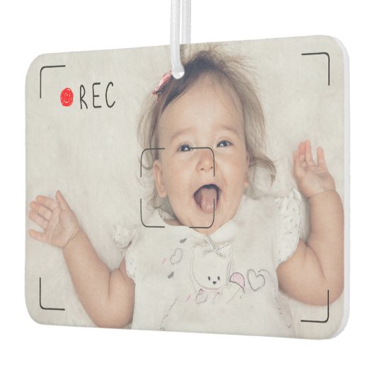 赤いおもしろいドットの写カスタム真 カーエアーフレッシュナー (左)