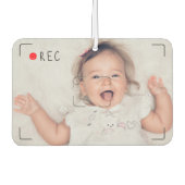 赤いおもしろいドットの写カスタム真 カーエアーフレッシュナー (正面)