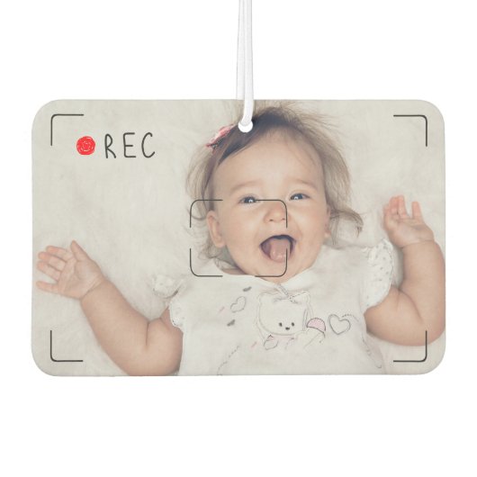 赤いおもしろいドットの写カスタム真 カーエアーフレッシュナー (正面)