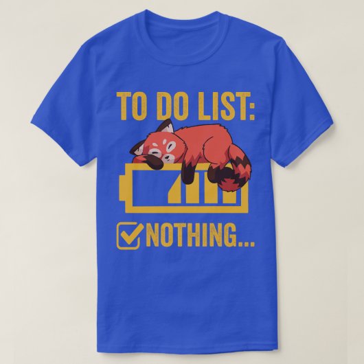 赤いおもしろいパンダのリスト Tシャツ (デザイン正面)