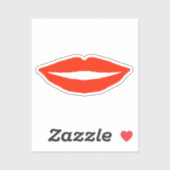 赤いおもしろい唇 シール (シート)
