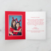 赤いおもしろい喜びのクリスマスホリデー シーズンカード (内部)