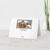 赤いおもしろい小人と氷柱の付いたクリスマスデコール シーズンカード (裏面)