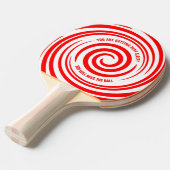 赤いおもしろい白い渦巻き型催眠 卓球ラケット (正面アングル)