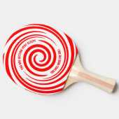 赤いおもしろい白い渦巻き型催眠 卓球ラケット (横)