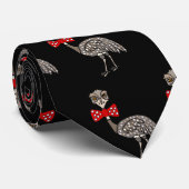 赤いおもしろい蝶ネクタイを着たEmu鳥 ネクタイ (ロール)