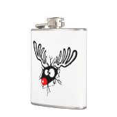 赤いおもしろい鼻のクリスマスアニメかわいいルドルフ フラスク (左)