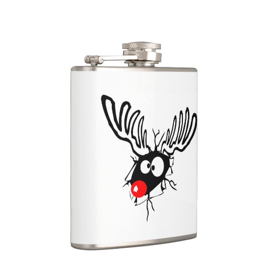 赤いおもしろい鼻のクリスマスアニメかわいいルドルフ フラスク (右)