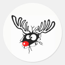 赤いおもしろい鼻のクリスマスアニメかわいいルドルフ