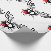 赤いおもしろい鼻のクリスマスアニメかわいいルドルフ ラッピングペーパー (角)